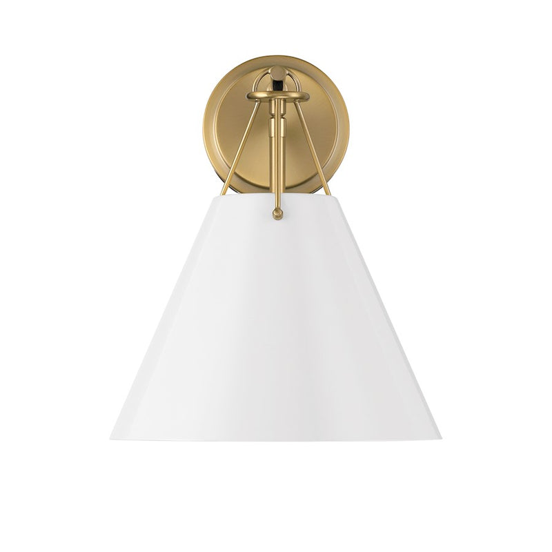 Crystorama Xavier 1 Light Sconce, Vibrant Gold/White/White