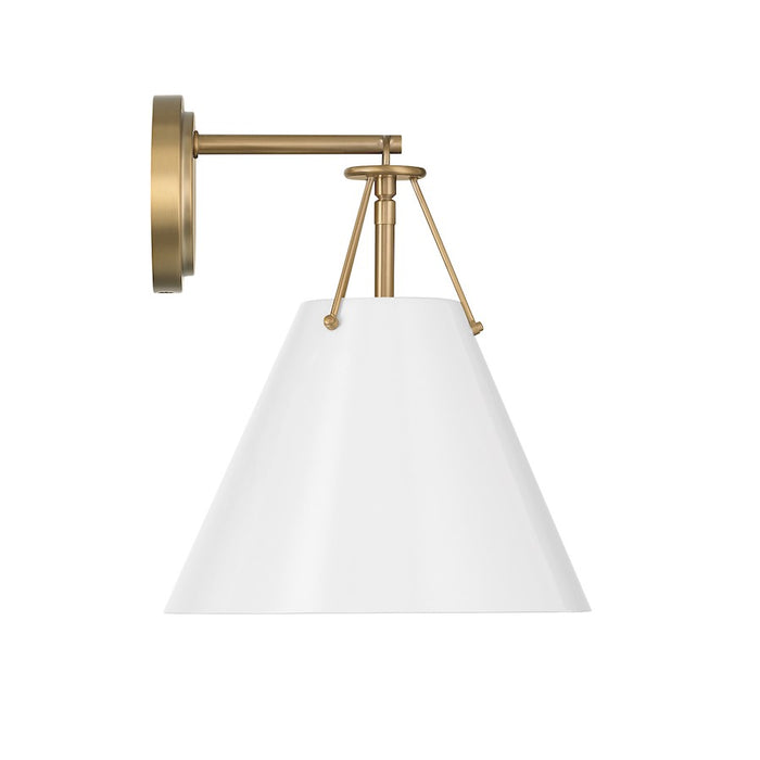 Crystorama Xavier 1 Light Sconce, Vibrant Gold/White/White