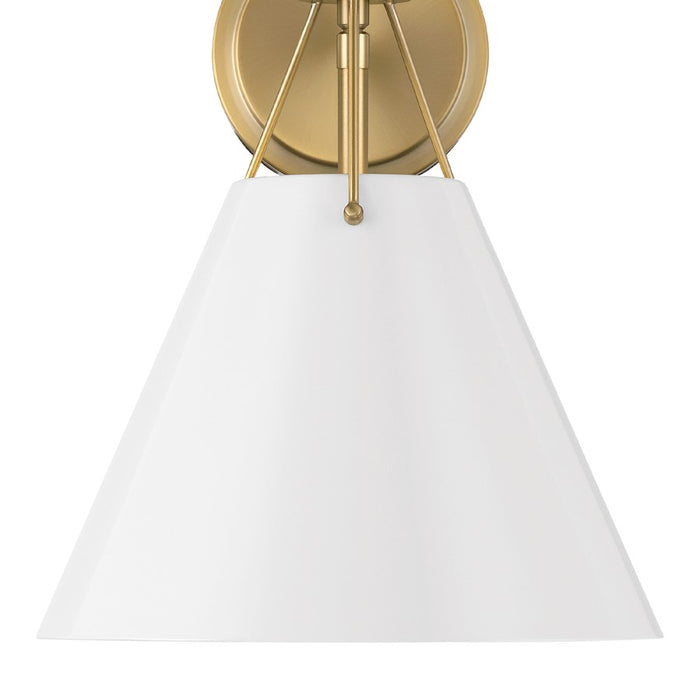 Crystorama Xavier 1 Light Sconce, Vibrant Gold/White/White