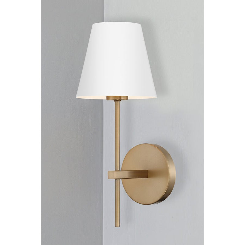 Crystorama Xavier 1 Light Wall Sconce, Black/White