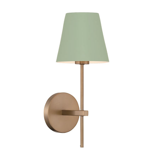 Crystorama Xavier 1 Light Sconce, Vibrant Gold/Green