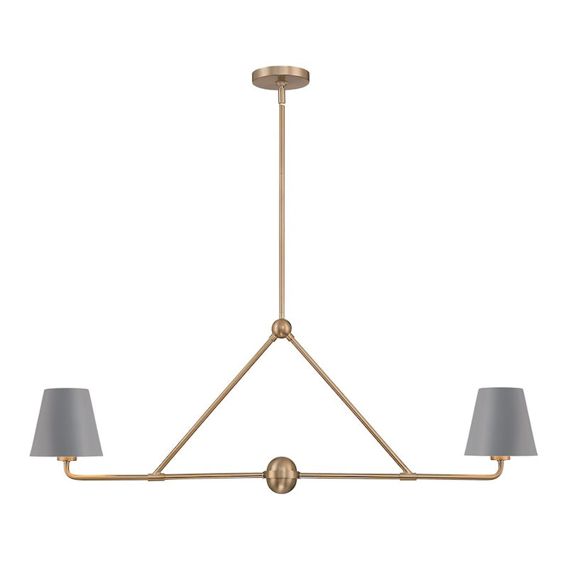 Crystorama Xavier 2 Light Chandelier, Vibrant Gold/Blue