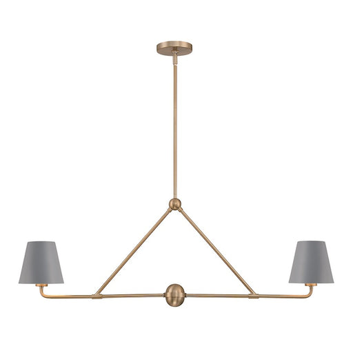 Crystorama Xavier 2 Light Chandelier, Vibrant Gold/Blue