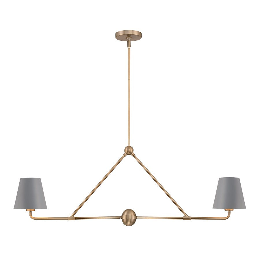 Crystorama Xavier 2 Light Chandelier, Vibrant Gold/Blue