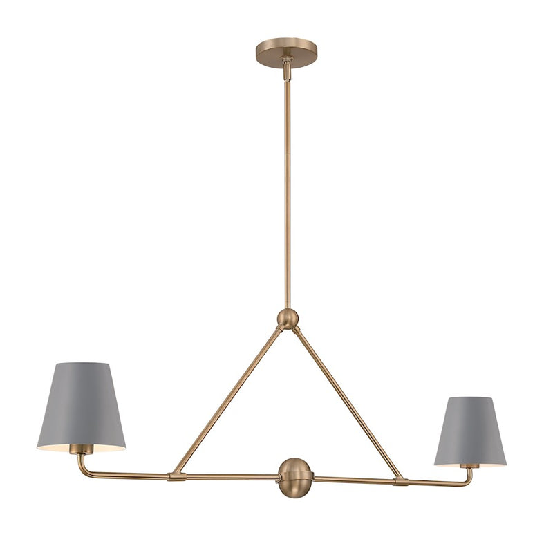 Crystorama Xavier 2 Light Chandelier, Vibrant Gold/Blue