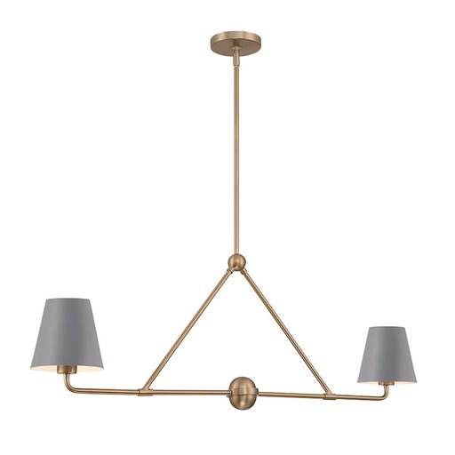 Crystorama Xavier 2 Light Chandelier, Vibrant Gold/Blue