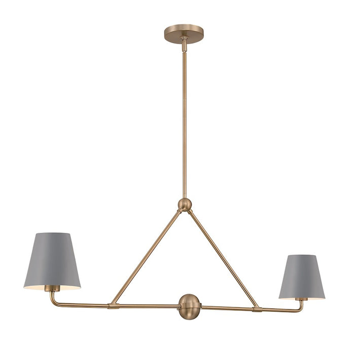 Crystorama Xavier 2 Light Chandelier, Vibrant Gold/Blue