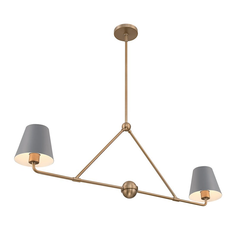 Crystorama Xavier 2 Light Chandelier, Vibrant Gold/Blue