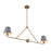 Crystorama Xavier 2 Light Chandelier, Vibrant Gold/Blue