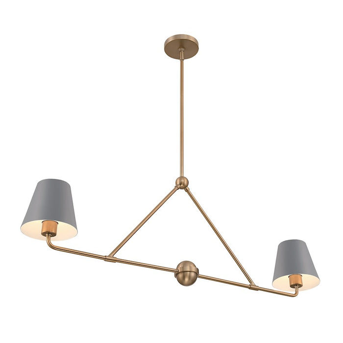 Crystorama Xavier 2 Light Chandelier, Vibrant Gold/Blue