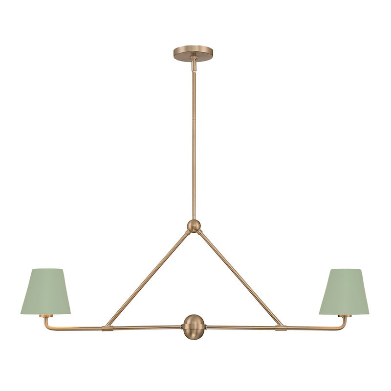 Crystorama Xavier 2 Light Chandelier, Vibrant Gold/Green
