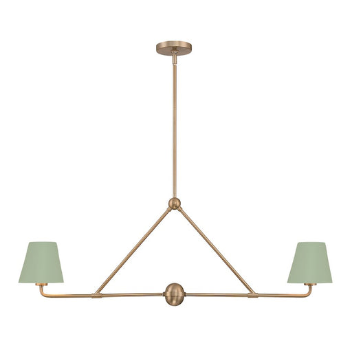 Crystorama Xavier 2 Light Chandelier, Vibrant Gold/Green