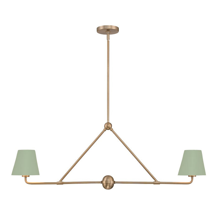 Crystorama Xavier 2 Light Chandelier, Vibrant Gold/Green
