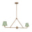 Crystorama Xavier 2 Light Chandelier, Vibrant Gold/Green