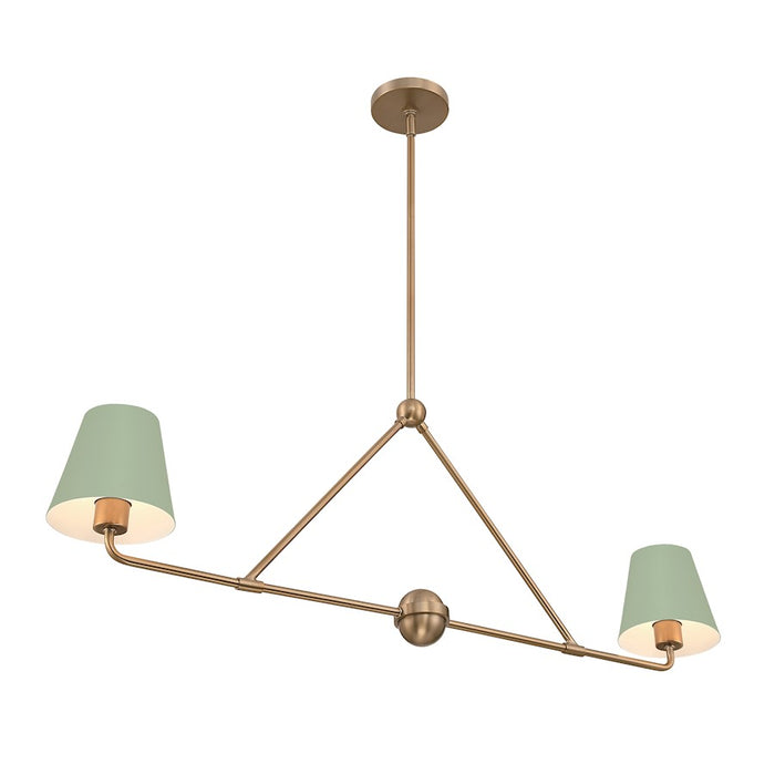 Crystorama Xavier 2 Light Chandelier, Vibrant Gold/Green