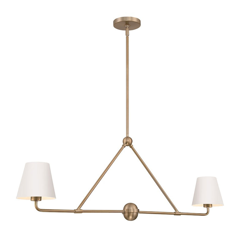 Crystorama Xavier 2 Light Chandelier, Vibrant Gold/White