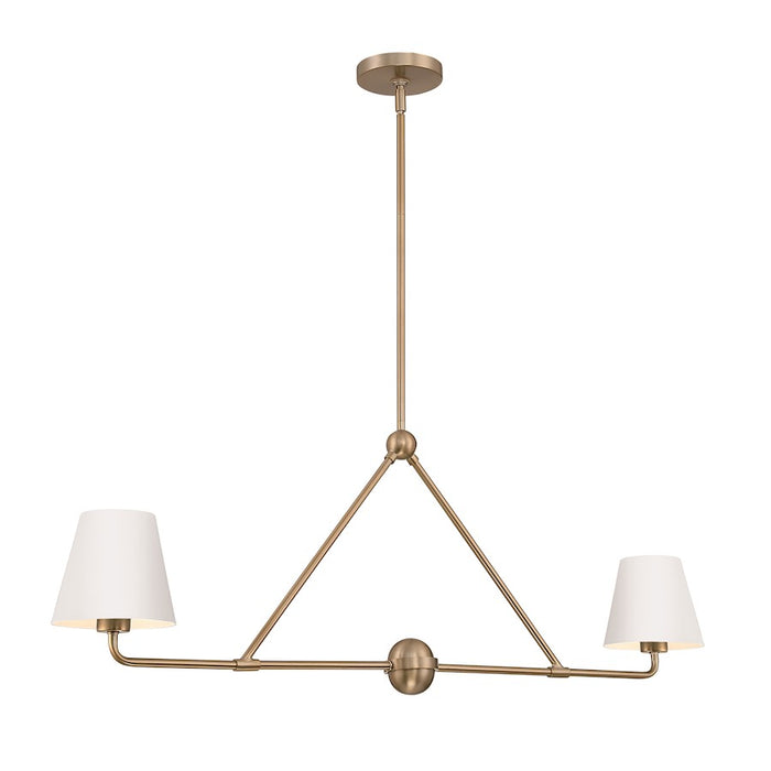 Crystorama Xavier 2 Light Chandelier, Vibrant Gold/White