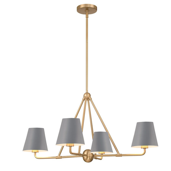 Crystorama Xavier 4 Light Chandelier, Vibrant Gold/Blue