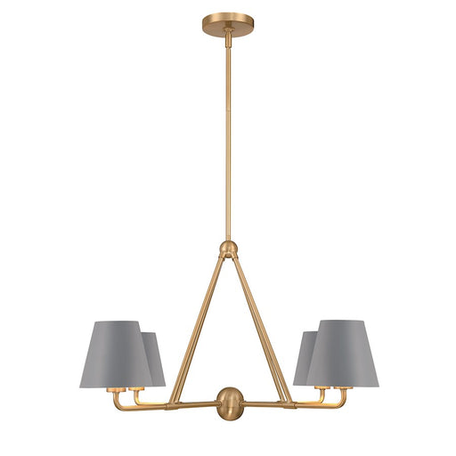 Crystorama Xavier 4 Light Chandelier, Vibrant Gold/Blue