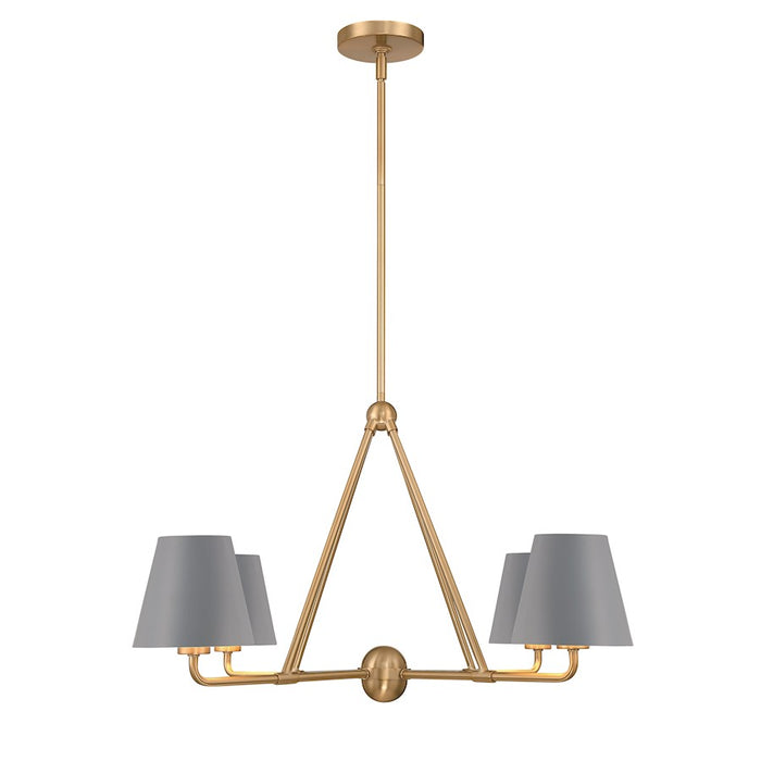 Crystorama Xavier 4 Light Chandelier, Vibrant Gold/Blue