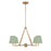 Crystorama Xavier 4 Light Chandelier, Vibrant Gold/Green