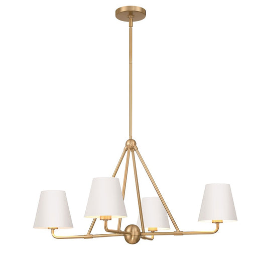 Crystorama Xavier 4 Light Chandelier, Vibrant Gold/White