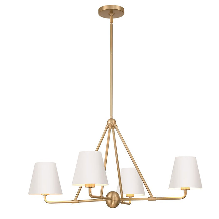 Crystorama Xavier 4 Light Chandelier, Vibrant Gold/White