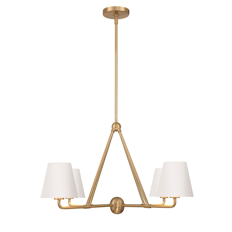 Crystorama Xavier 4 Light Chandelier, Vibrant Gold/White