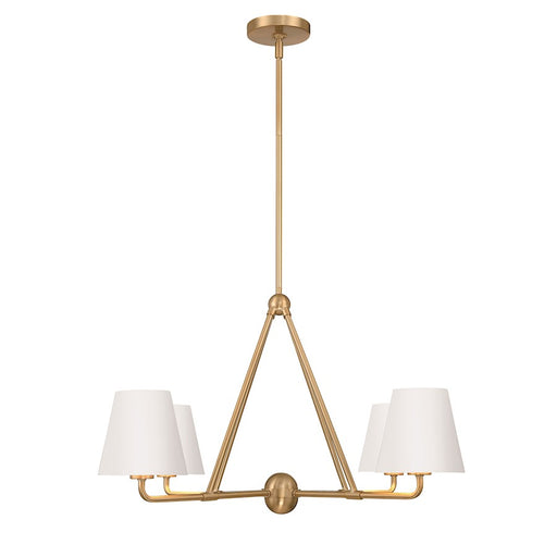 Crystorama Xavier 4 Light Chandelier, Vibrant Gold/White