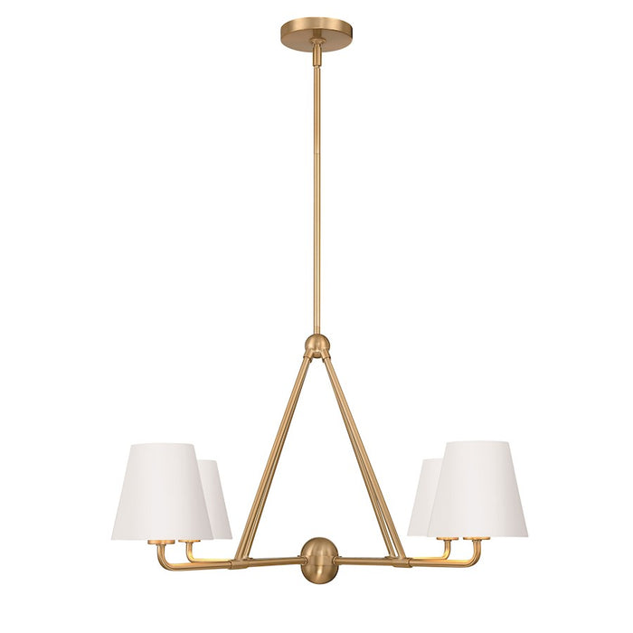 Crystorama Xavier 4 Light Chandelier, Vibrant Gold/White