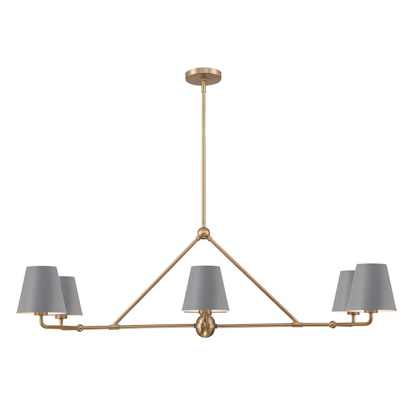 Crystorama Xavier 6 Light Chandelier, Vibrant Gold/Blue