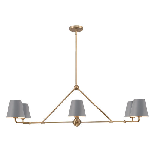Crystorama Xavier 6 Light Chandelier, Vibrant Gold/Blue