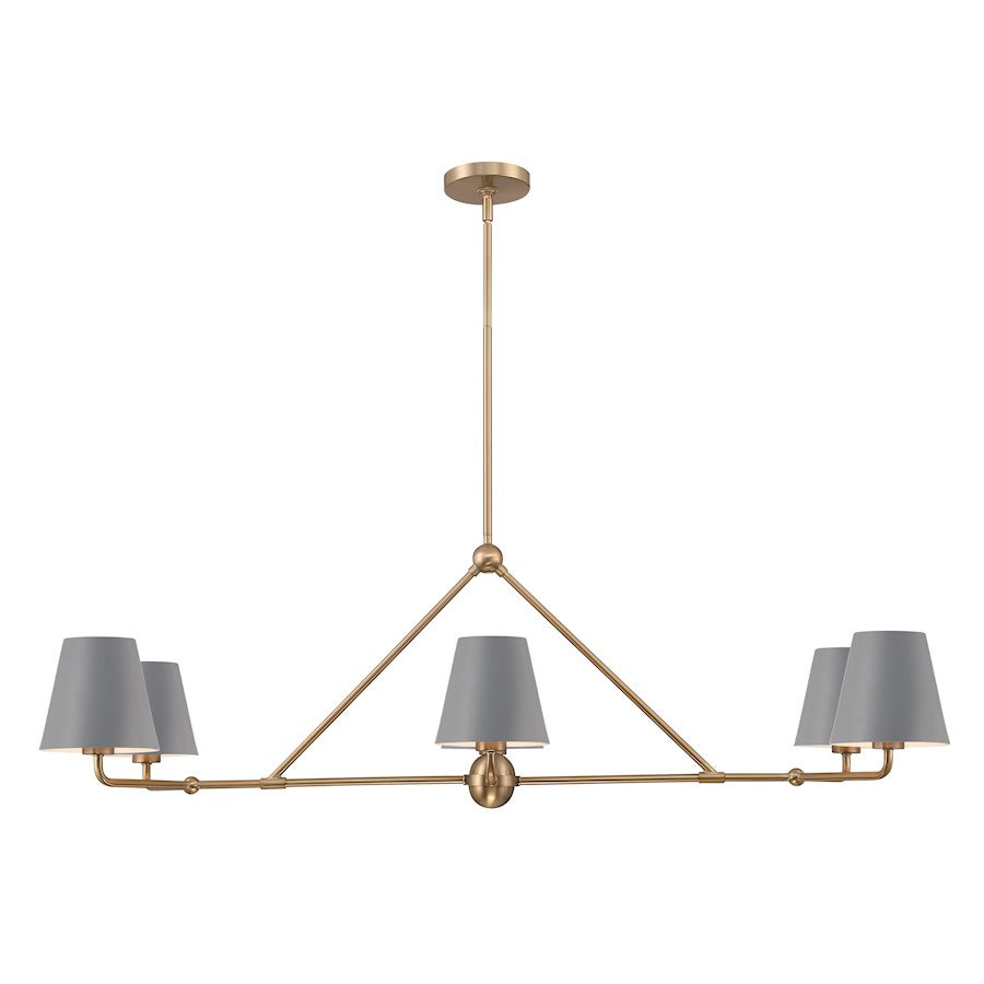 Crystorama Xavier 6 Light Chandelier, Vibrant Gold/Blue