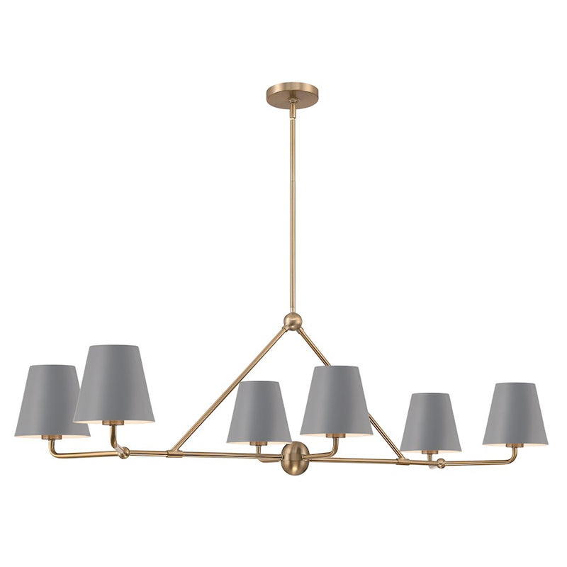Crystorama Xavier 6 Light Chandelier, Vibrant Gold/Blue
