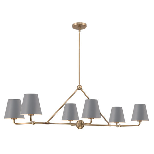 Crystorama Xavier 6 Light Chandelier, Vibrant Gold/Blue