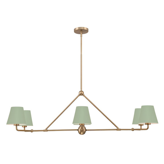 Crystorama Xavier 6 Light Chandelier, Vibrant Gold/Green