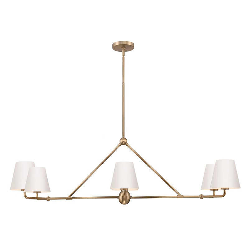 Crystorama Xavier 6 Light Chandelier, Vibrant Gold/White