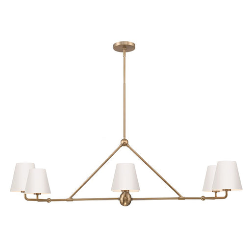 Crystorama Xavier 6 Light Chandelier, Vibrant Gold/White