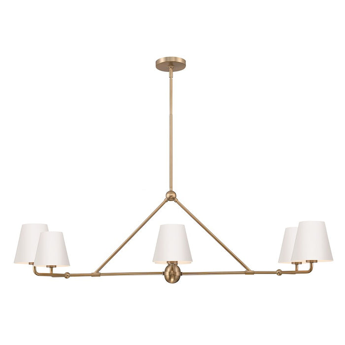 Crystorama Xavier 6 Light Chandelier, Vibrant Gold/White