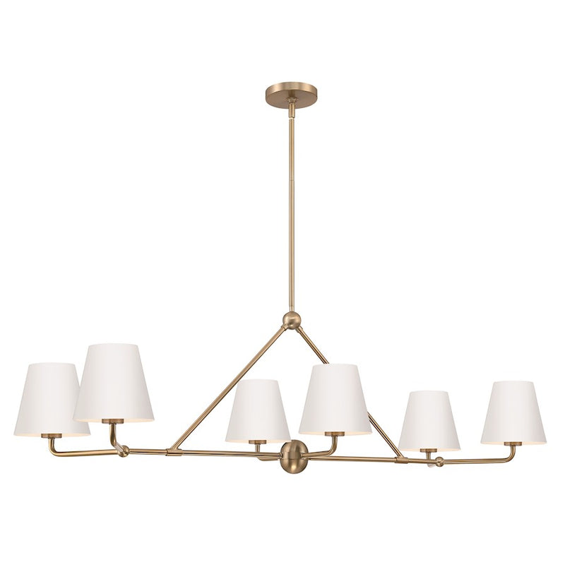 Crystorama Xavier 6 Light Chandelier, Vibrant Gold/White