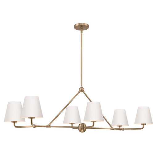 Crystorama Xavier 6 Light Chandelier, Vibrant Gold/White