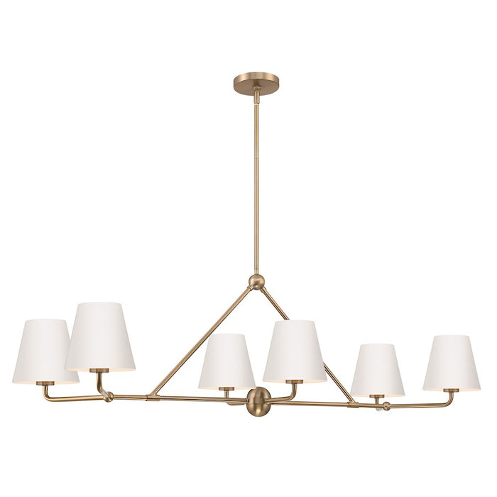 Crystorama Xavier 6 Light Chandelier, Vibrant Gold/White