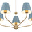 Crystorama Xavier 5Lt Chandelier, Vibrant Gold/Blue/Blue/White