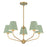 Crystorama Xavier 5Lt Chandelier, Vibrant Gold/Green/White - XAV-B9315-VG-GR