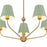 Crystorama Xavier 5Lt Chandelier, Vibrant Gold/Green/White