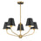 Crystorama Xavier 5Lt Chandelier, Vibrant Gold/Black/White - XAV-B9315-VG-MK