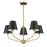 Crystorama Xavier 5Lt Chandelier, Vibrant Gold/Black/White