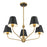 Crystorama Xavier 5Lt Chandelier, Vibrant Gold/Black/White