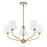 Crystorama Xavier 5 Light Chandelier, Vibrant Gold/White/White - XAV-B9315-VG-WH