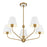 Crystorama Xavier 5 Light Chandelier, Vibrant Gold/White/White